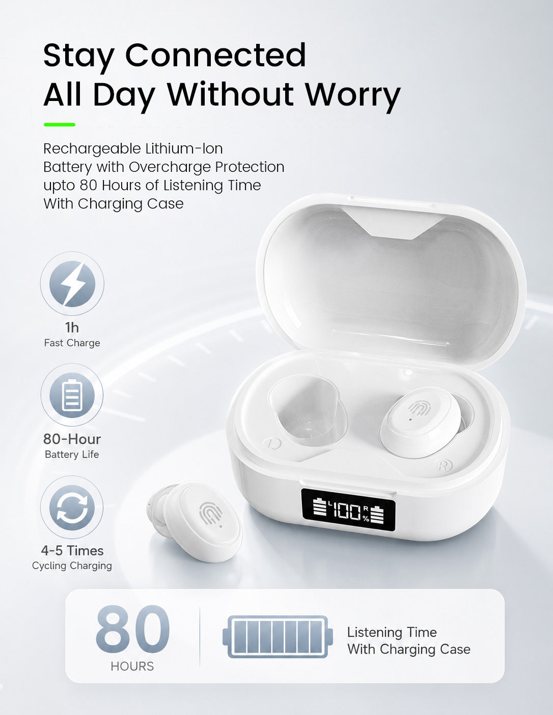 Hearing Aids For Seniors, AI DPS, Bluetooth Wireless, Digital Rechargeable