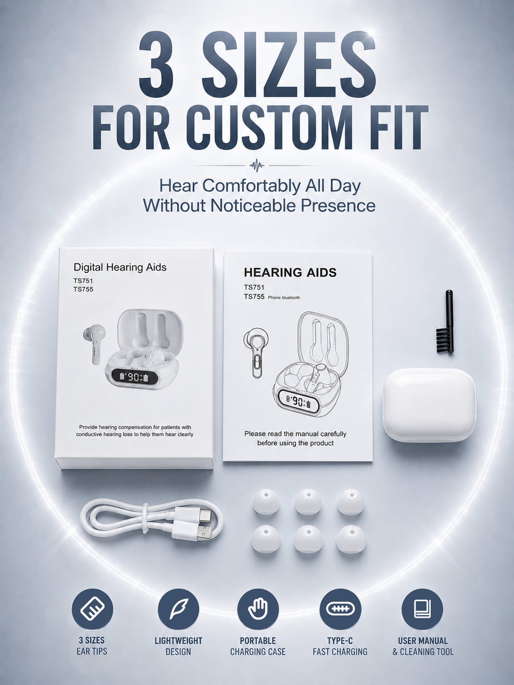 Flocolor TS755 OTC Hearing Aids