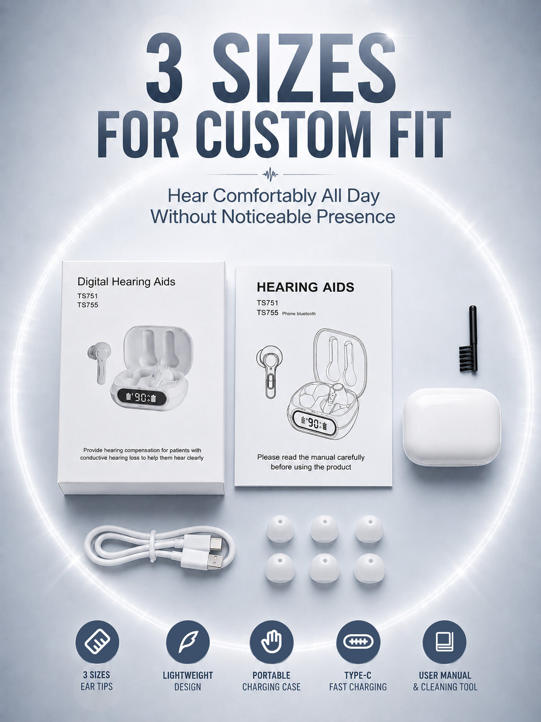 Hearing Aids for Seniors,Bluetooth Digital Rechargeable